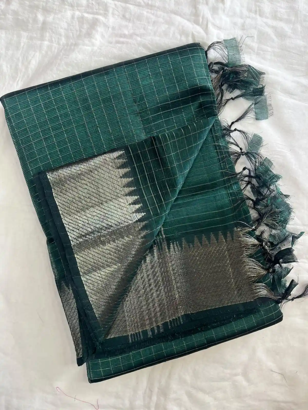 Mangalagiri handloom pattu by cotton silk saree
